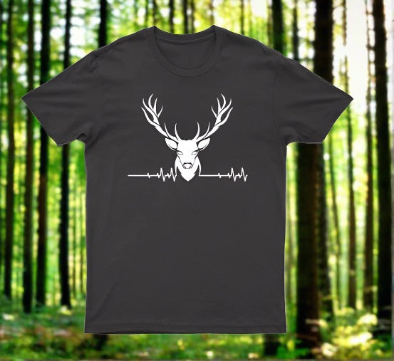 Adults Stag ECG Logo Printed T-Shirt