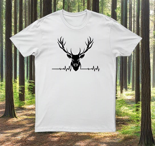 Adults Stag ECG Logo Printed T-Shirt