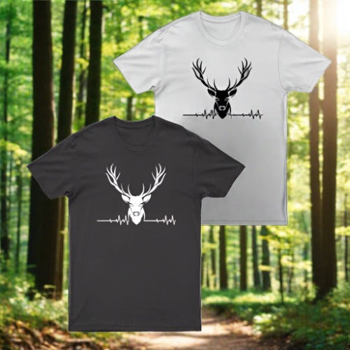 Adults Stag ECG Logo Printed T-Shirt