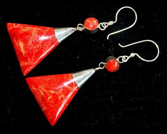 925 Silver Coral Earrings