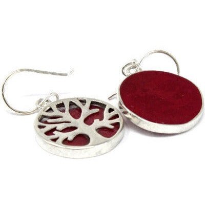 Tree of Life Silver Earrings 15mm