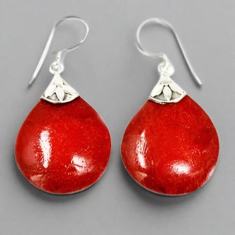 925 Silver Coral Earrings