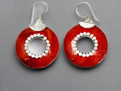 925 Silver Coral Earrings