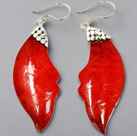 925 Silver Coral Earrings