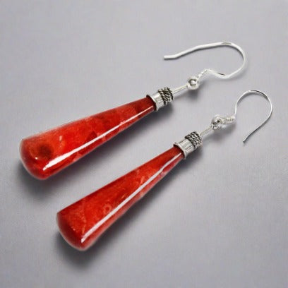 925 Silver Coral Earrings