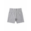 Gray shorts with a brand logo 