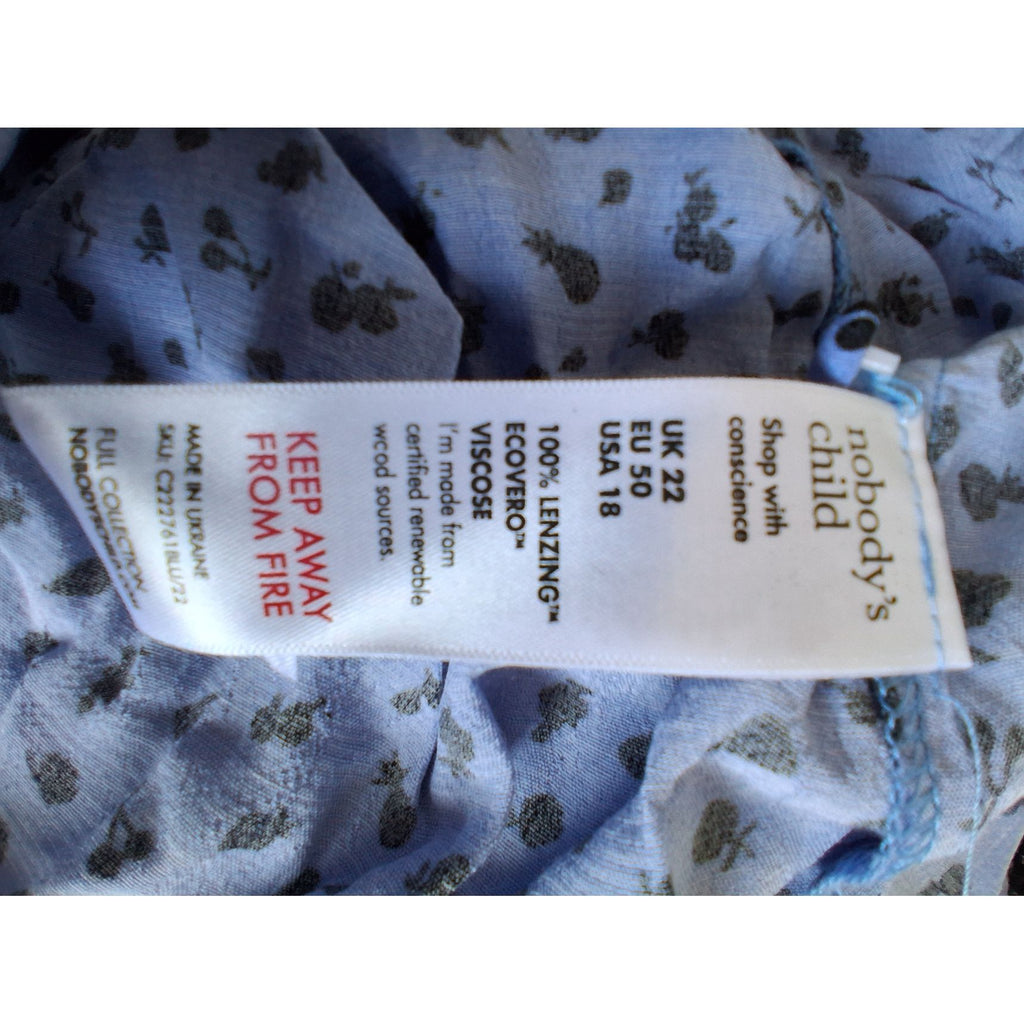 Nobodys Child Hattie Fruit Blue Curve Riley Midi Dress UK22