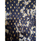 Navy fabric with white and gold pattern