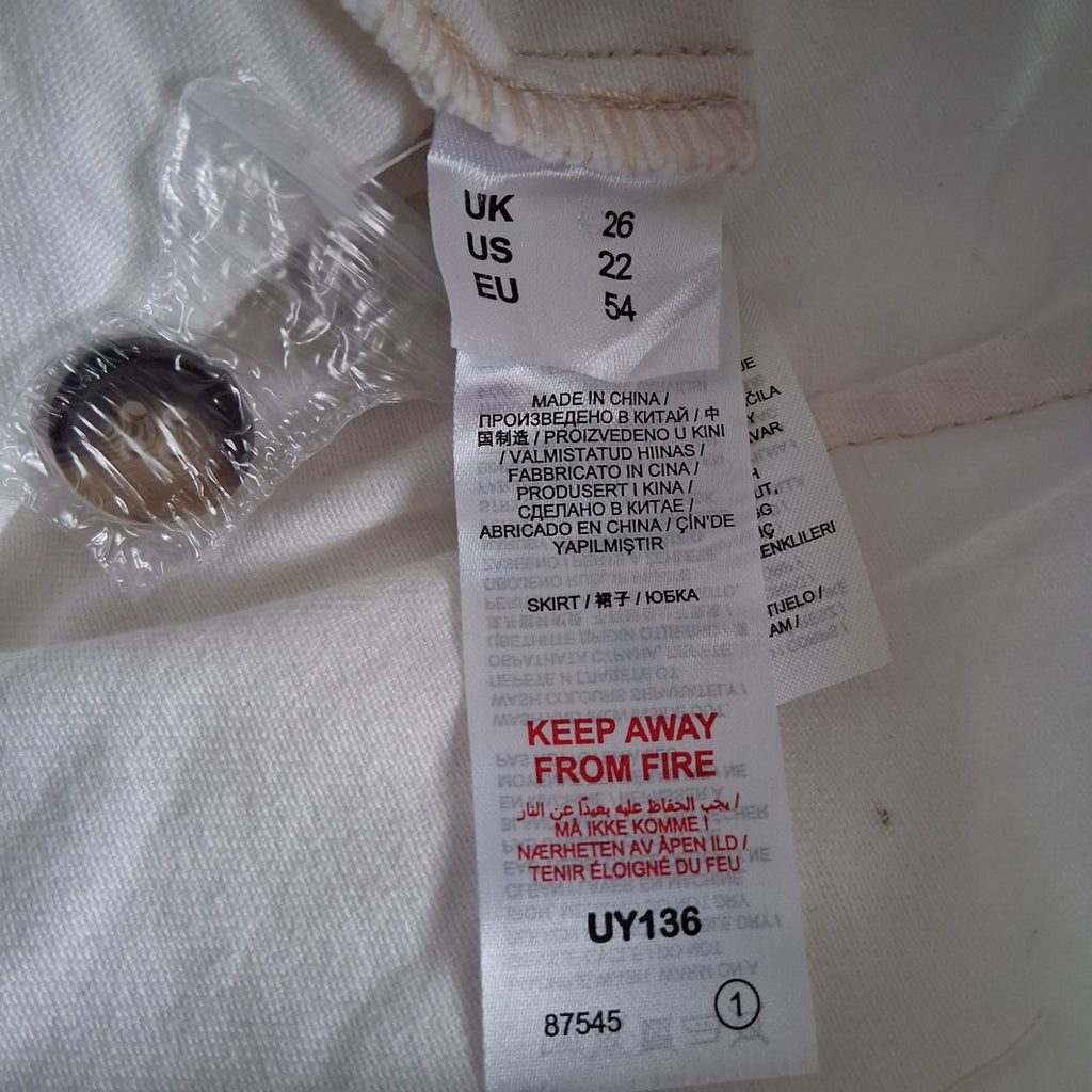 JD Williams Warm White Denim Skirt UK26