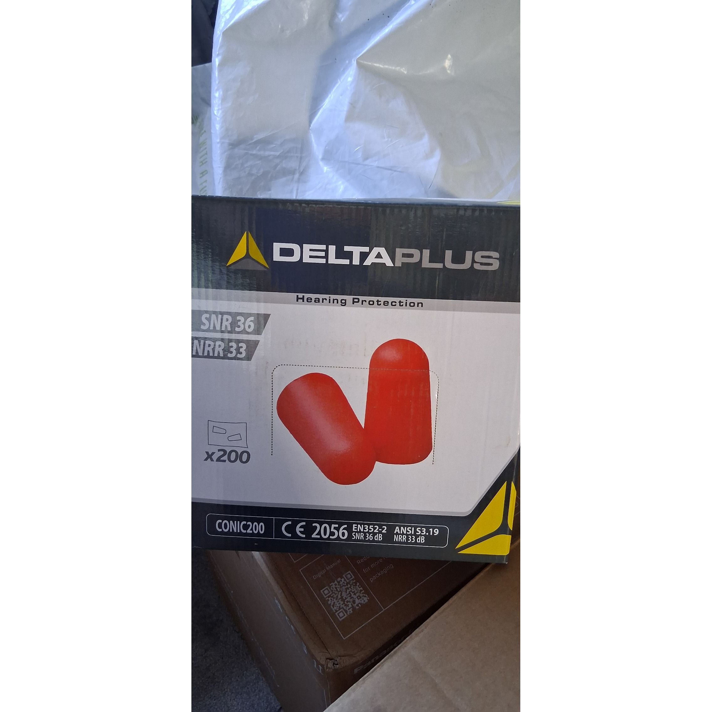 DeltaPlus CONIC200 Uncorded SNR 36 dB Polyurethane Earplugs (200 Pairs)