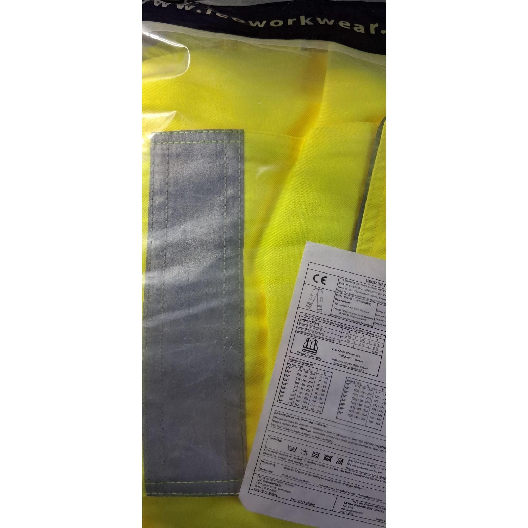 Hi Vis Cargo Trousers Leo Bideford CT01 28R