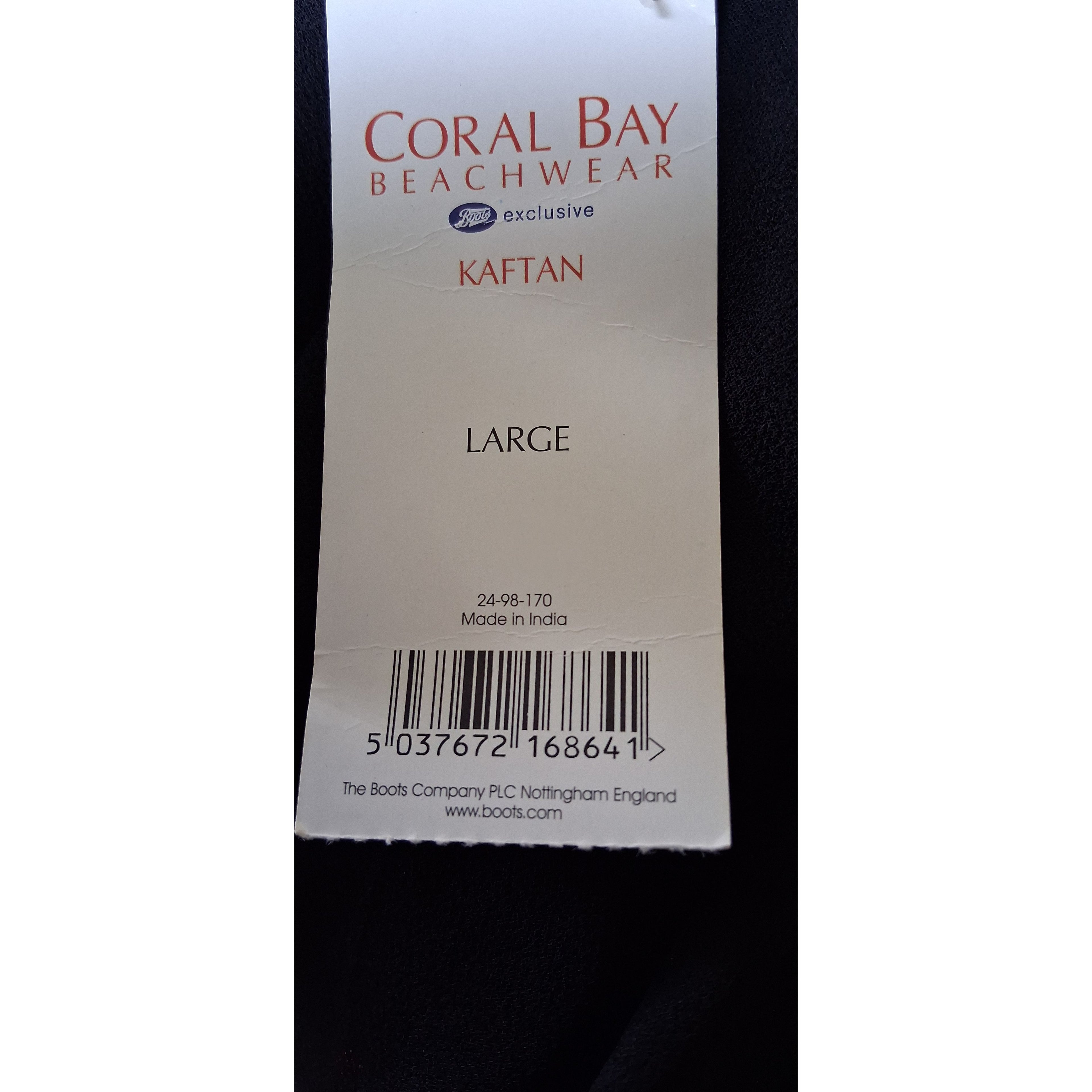 Coral Bay Black Beach Kaftan Large