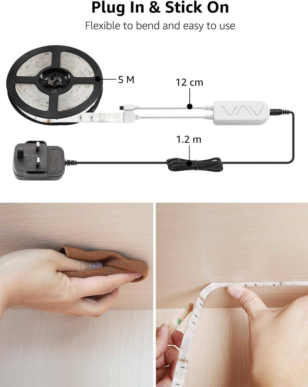 Lepro Outdoor LED Strip Light Waterproof IP65, 5M