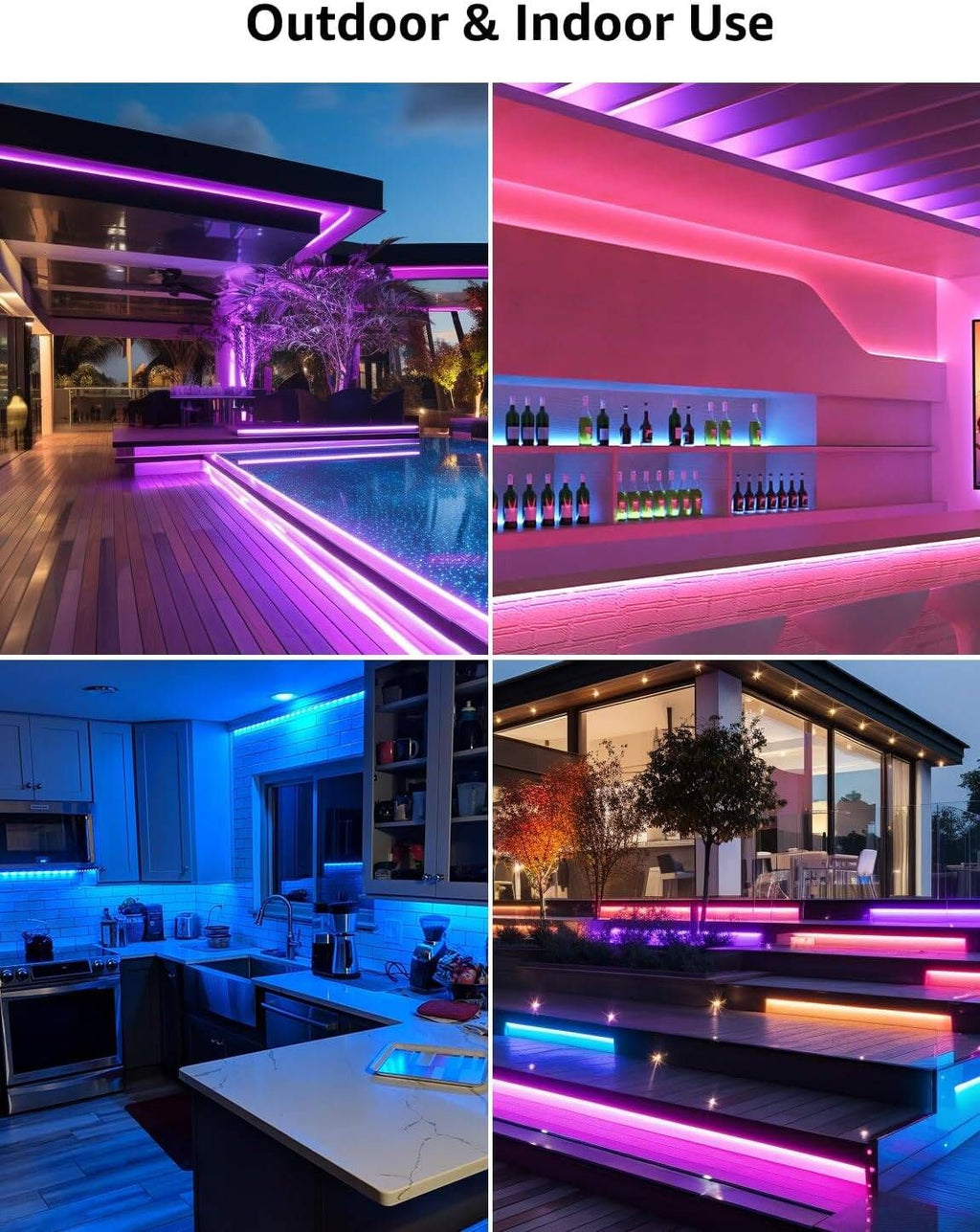 Lepro Outdoor LED Strip Light Waterproof IP65, 5M