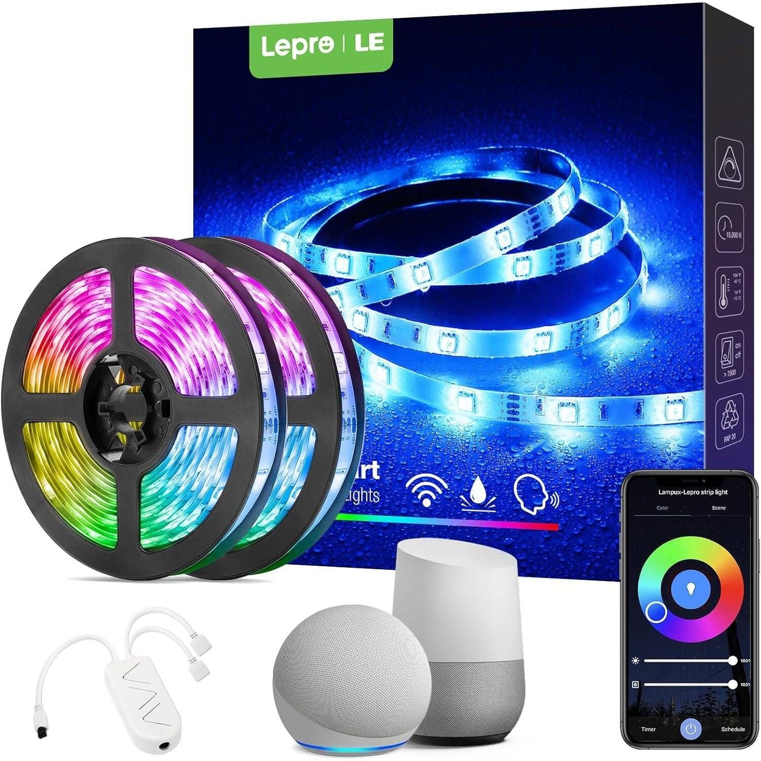 Lepro Outdoor LED Strip Light Waterproof IP65, 10M (2 x 5M)