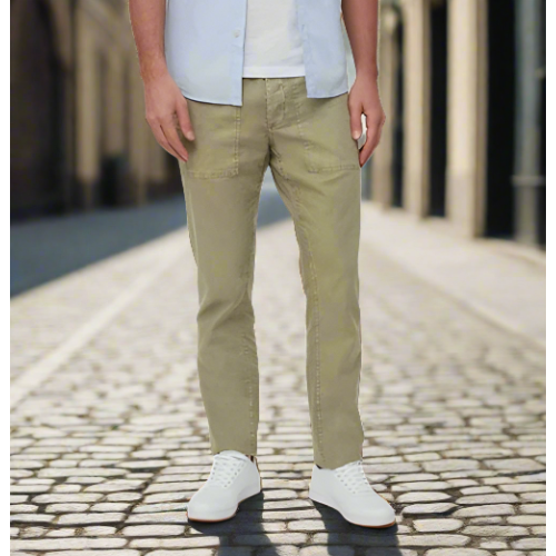 mens beige linen trousers