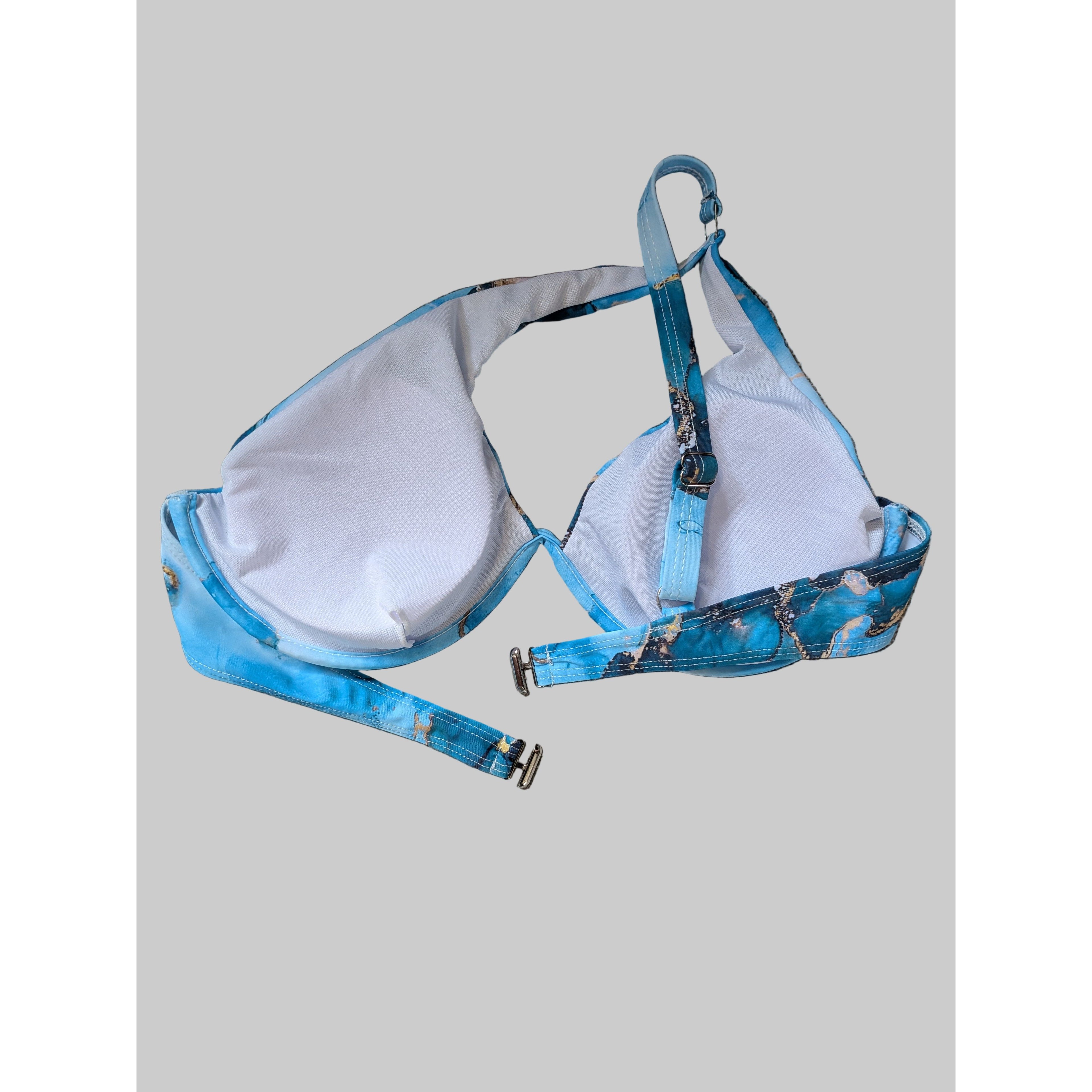 Blue Patterned Bikini Large