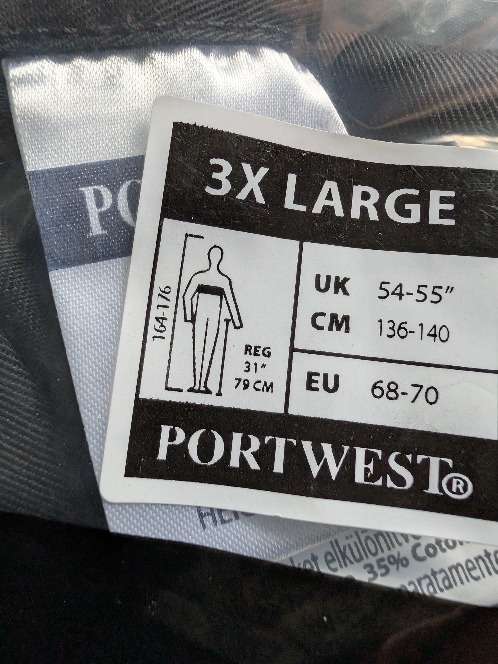 Portwest C815 - Black Coverall/Boilersuit XXXL
