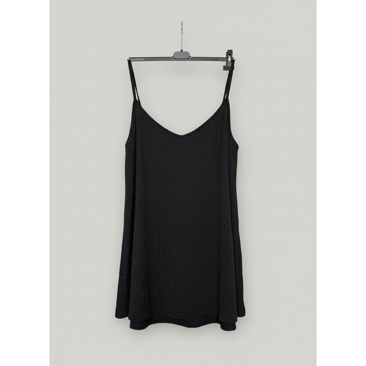 Yours Black Vest Cami Top With Red Sparkle UK 30-32