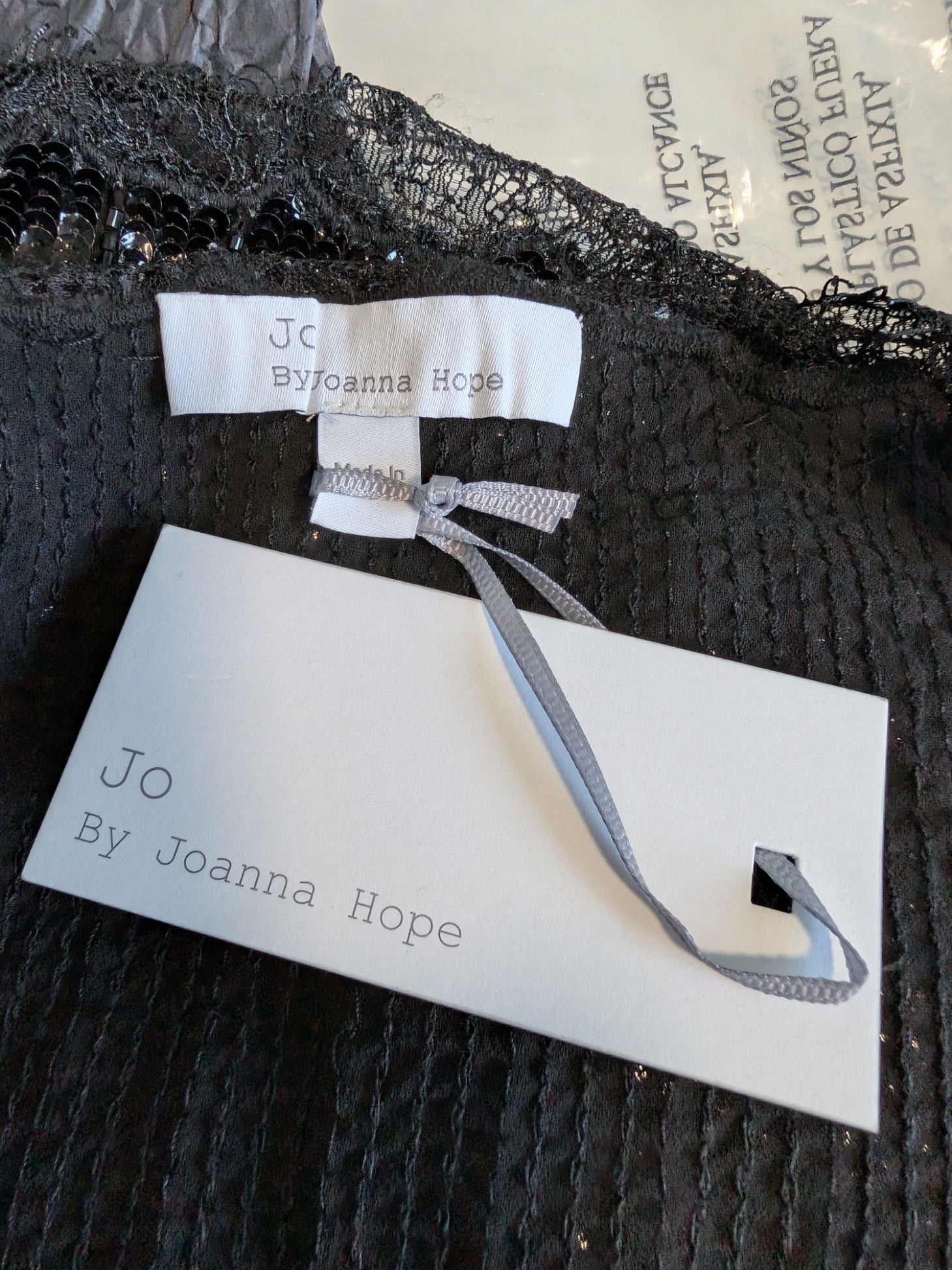 JO By Joanna Hope Black Sequin Cami Top UK10