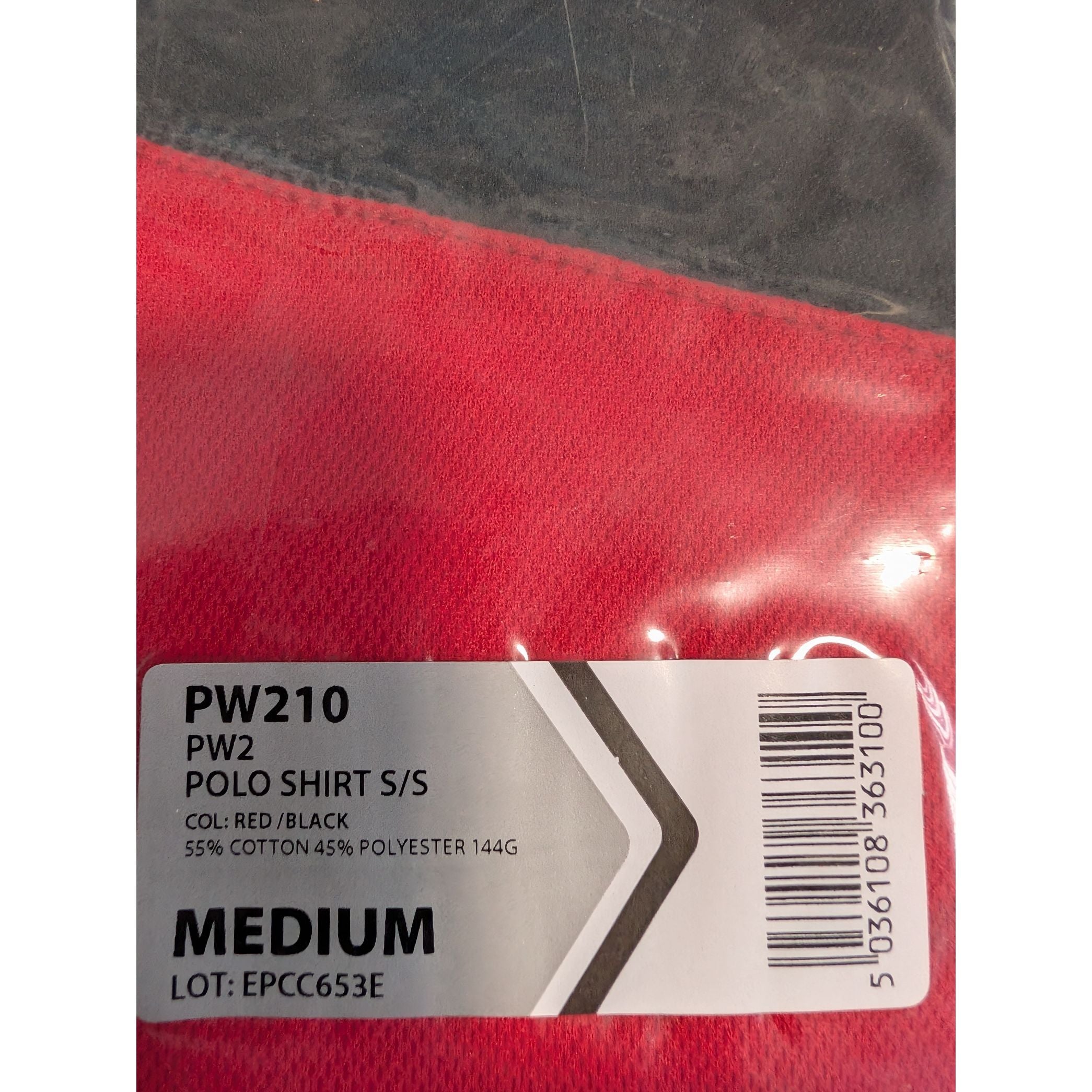 Portwest PW210 - Two Tone Polo Shirt S/S Red/Black Medium