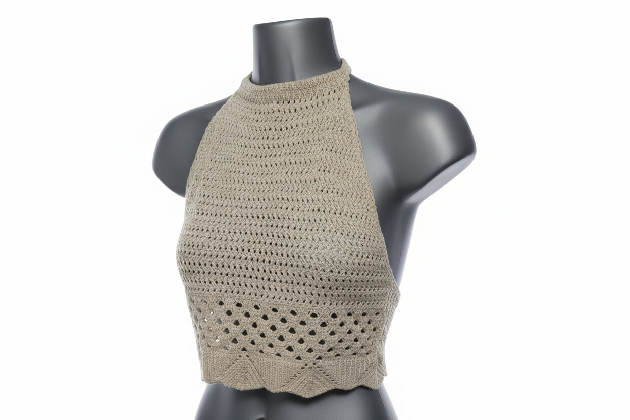 Beige Knitted Summer Top Medium