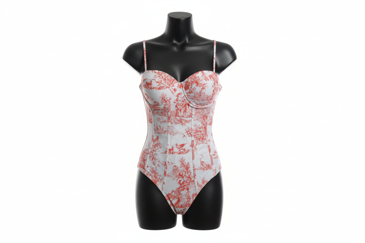 Orange Swimsuit & Sarong Wrap Small