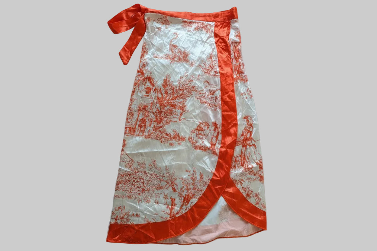 Orange Swimsuit & Sarong Wrap Small