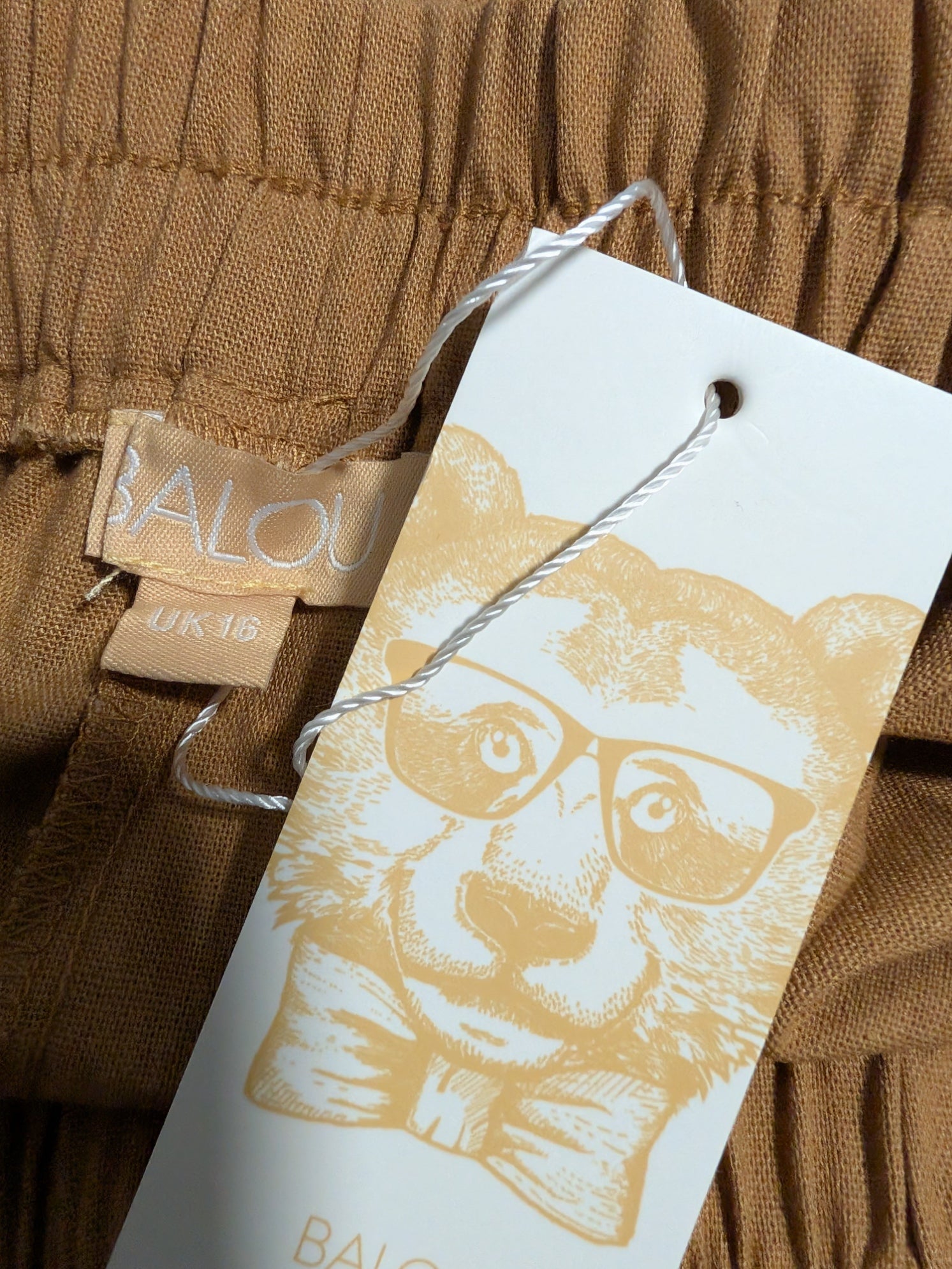 BALOU WOMENS HIGH WAIST SHORTS LIGHT BROWN