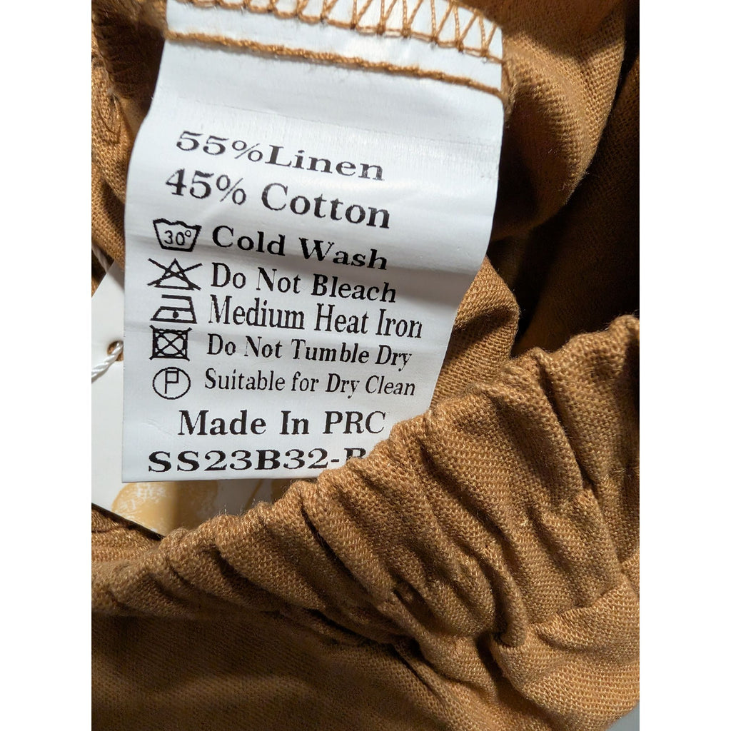 BALOU WOMENS HIGH WAIST SHORTS LIGHT BROWN