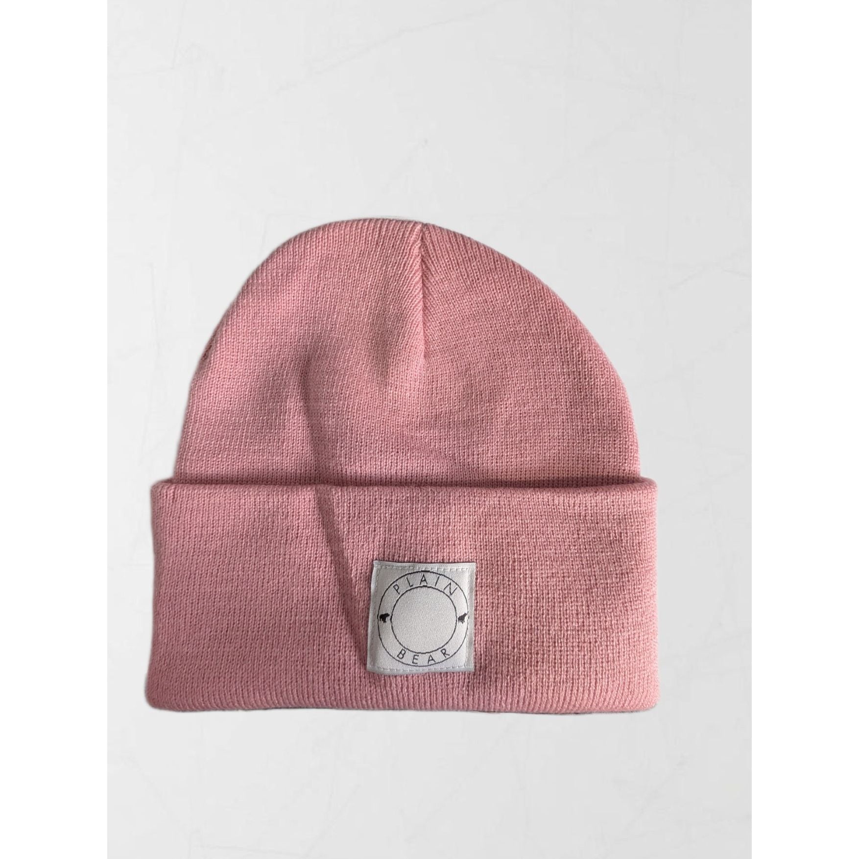Plain Bear Label Beanie Pink One Size