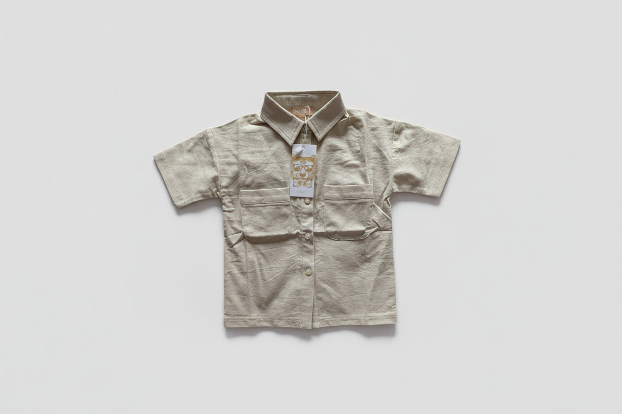 Balou Kids Oversized Short Sleeve Shirt Cream