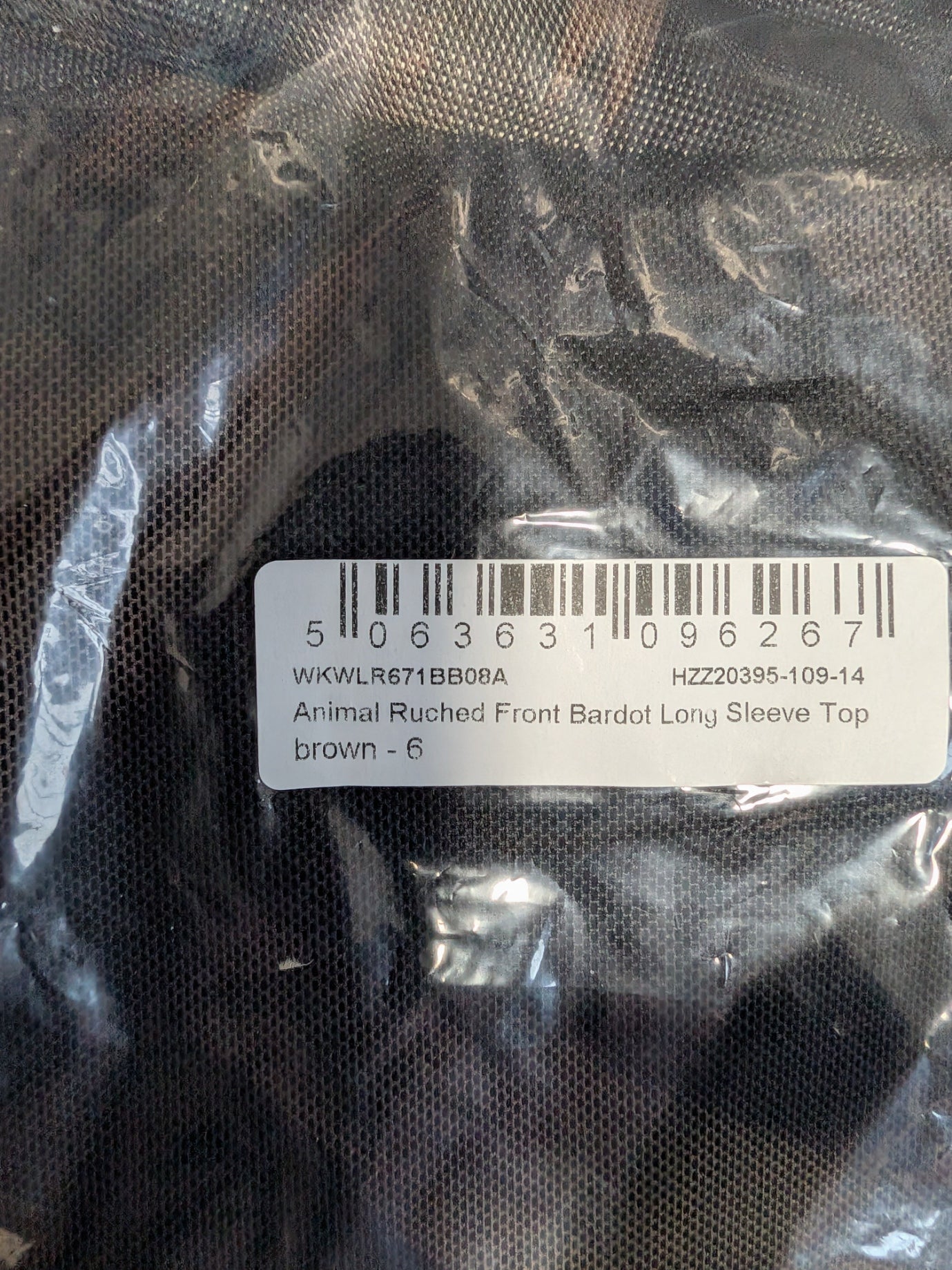 Boohoo Animal Ruched Front Bardot Top - Brown