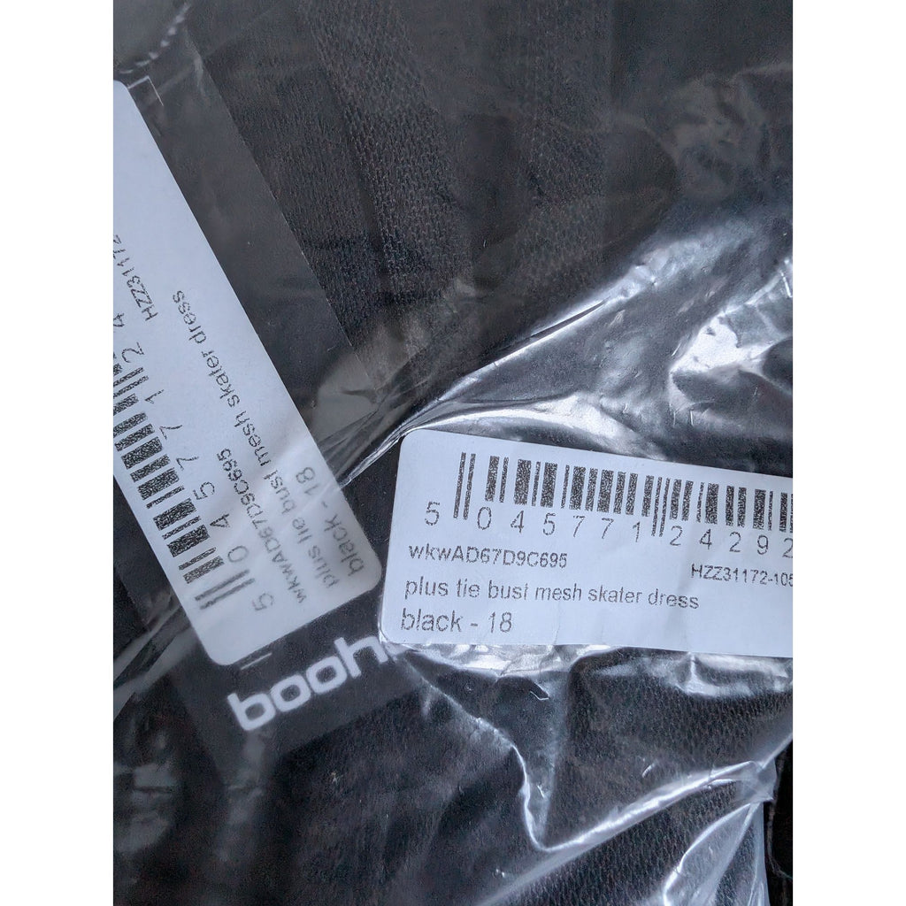 boohoo Plus Tie Bust Mesh Skater Dress