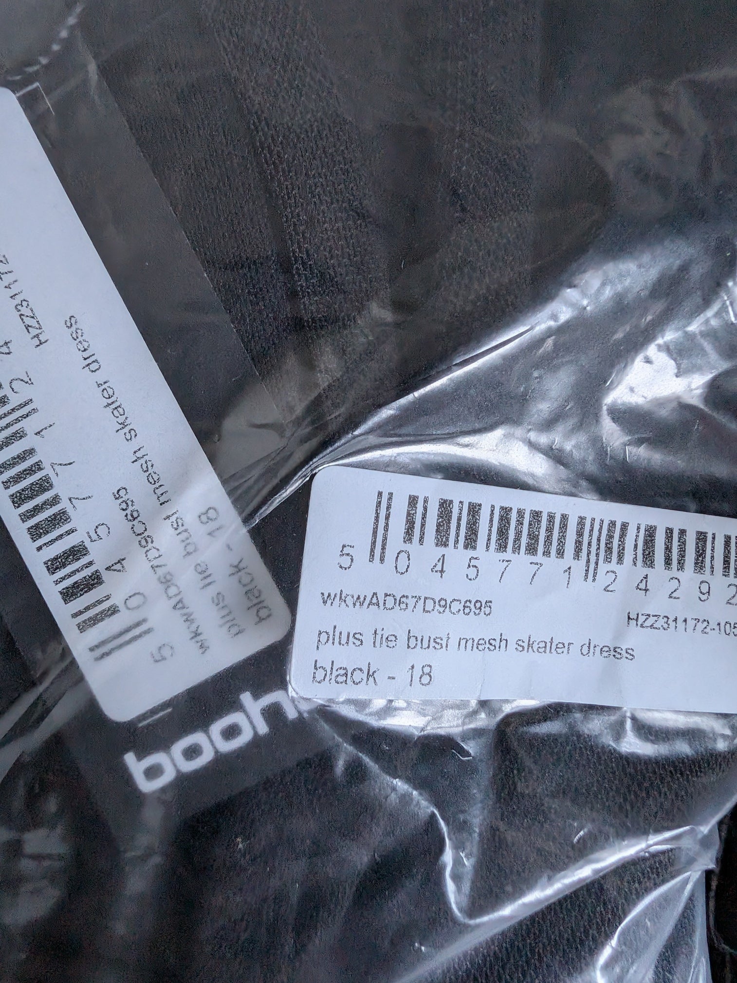 boohoo Plus Tie Bust Mesh Skater Dress