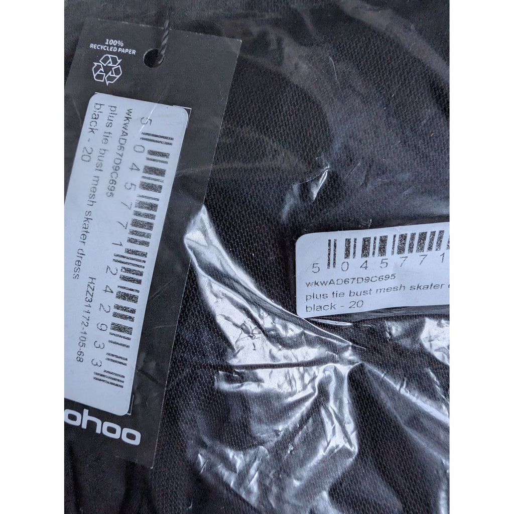 boohoo Plus Tie Bust Mesh Skater Dress