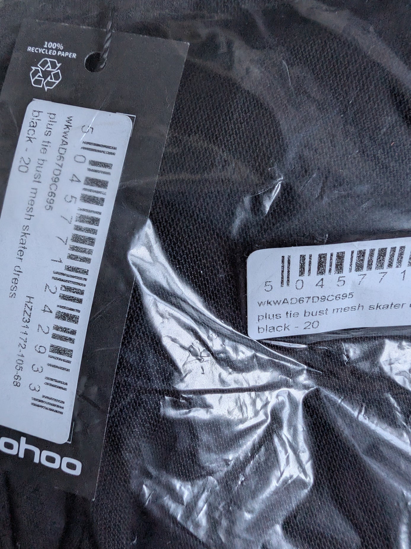 boohoo Plus Tie Bust Mesh Skater Dress