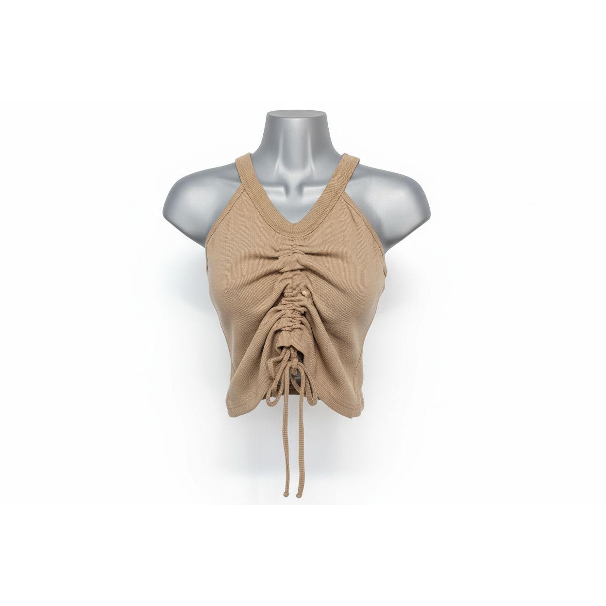 Peached Ruched Front Rib Vest - Small