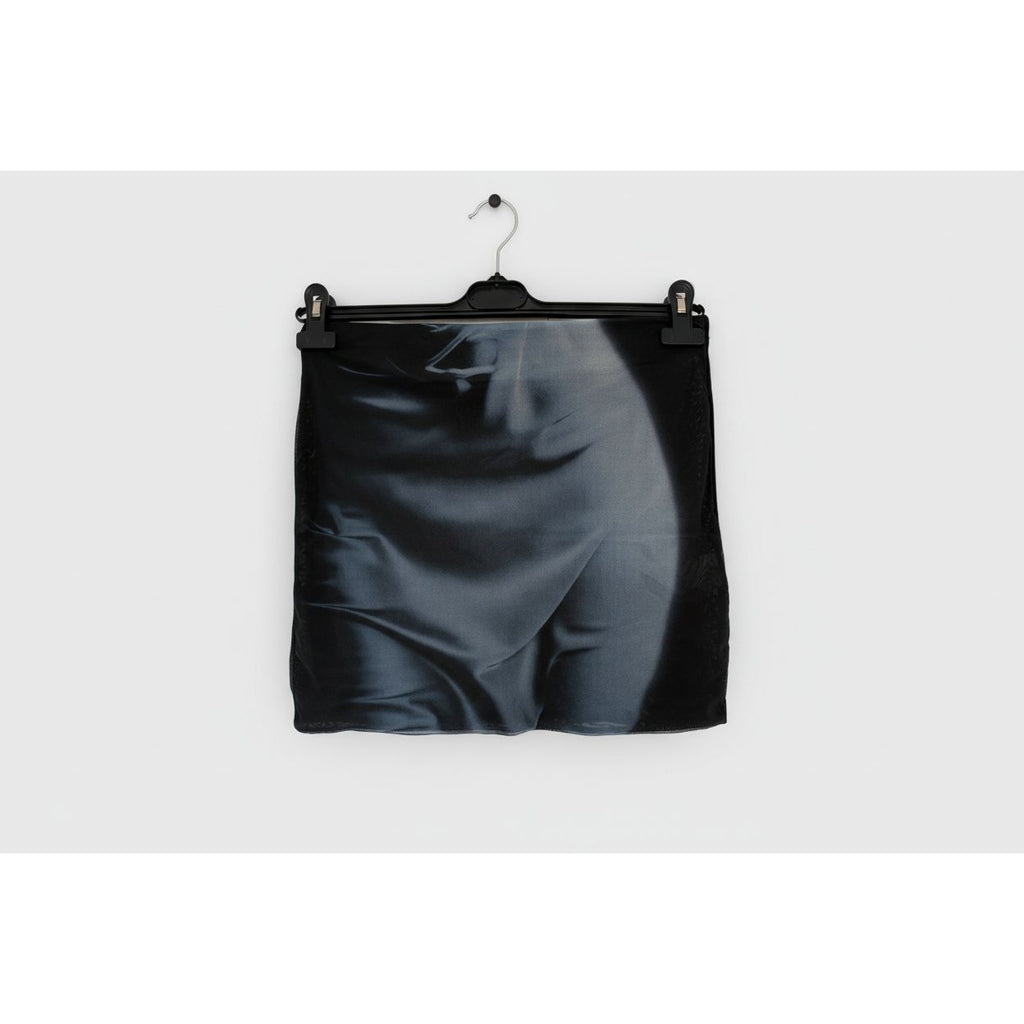 Peached Blue & Black Mesh Skirt - L