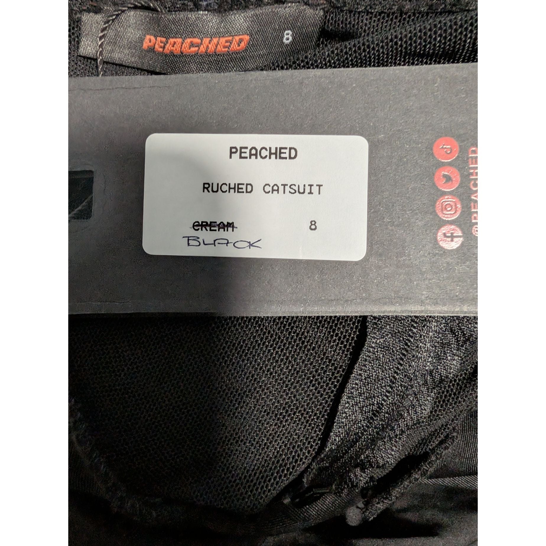 Peached Ruched Catsuit UK 8