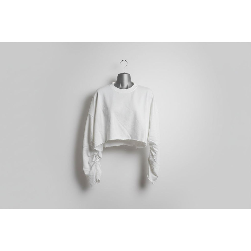 Peached Balloon Sleeve Cropped Sweat Small