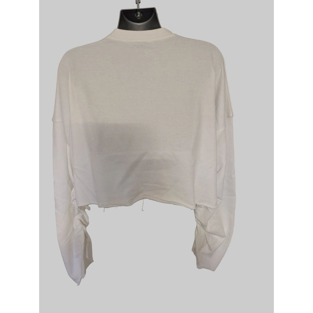 Peached Balloon Sleeve Cropped Sweat Small