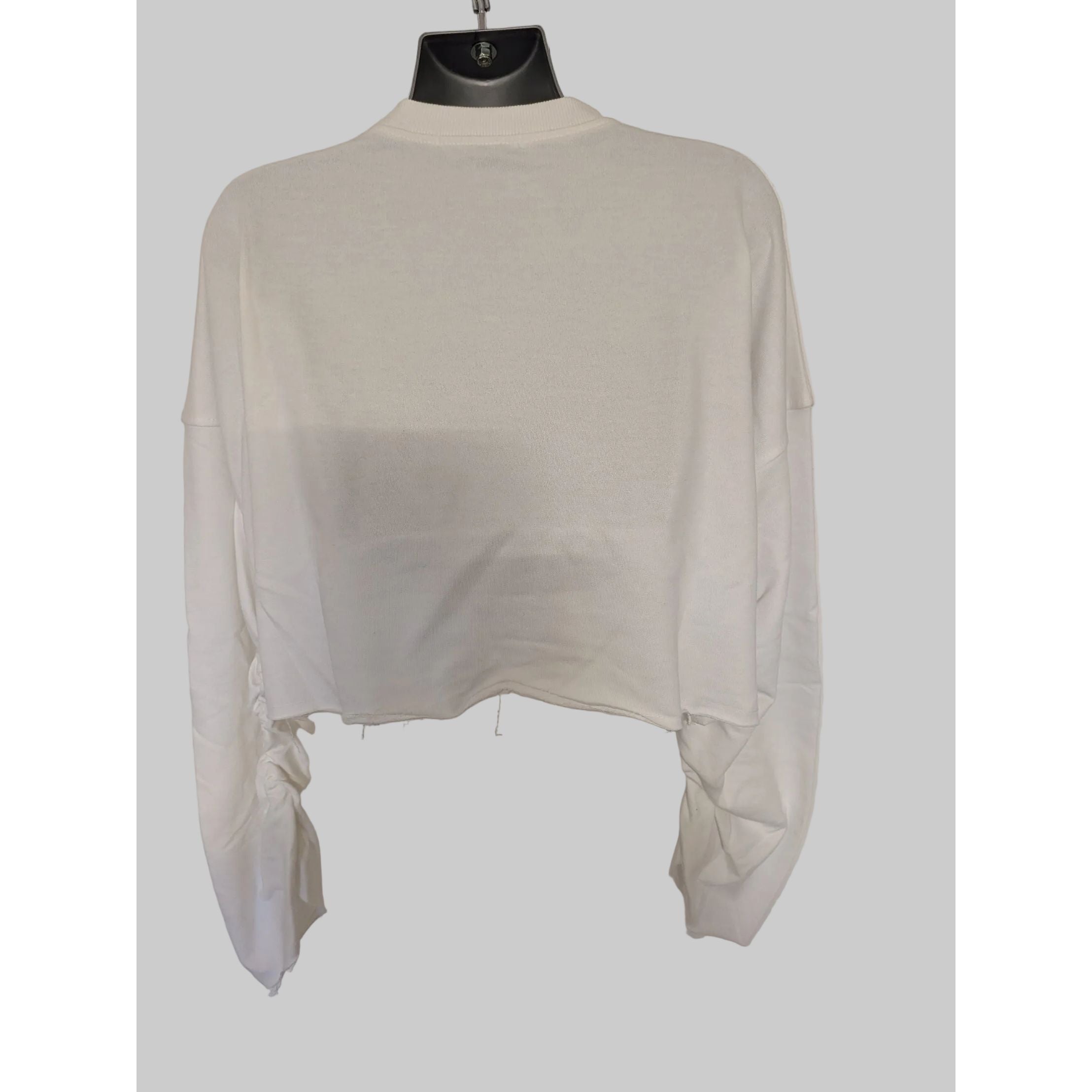 Peached Balloon Sleeve Cropped Sweat Small