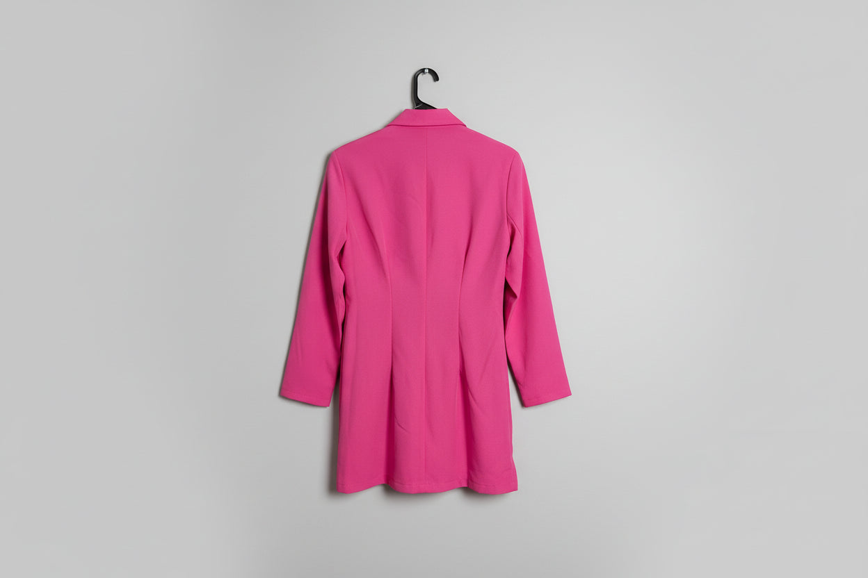 PrettyLittleThing Hot Pink Double-Breasted Basic Blazer