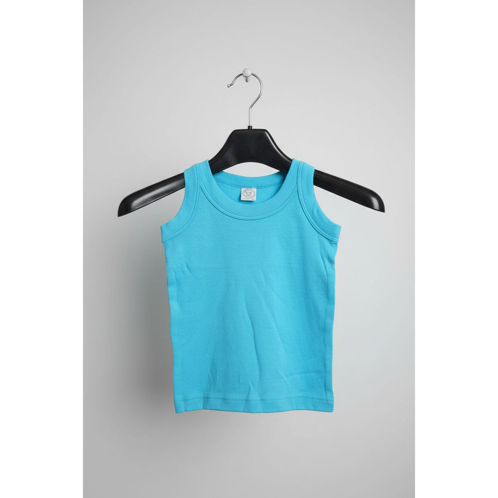 Blue tank top on a hanger 