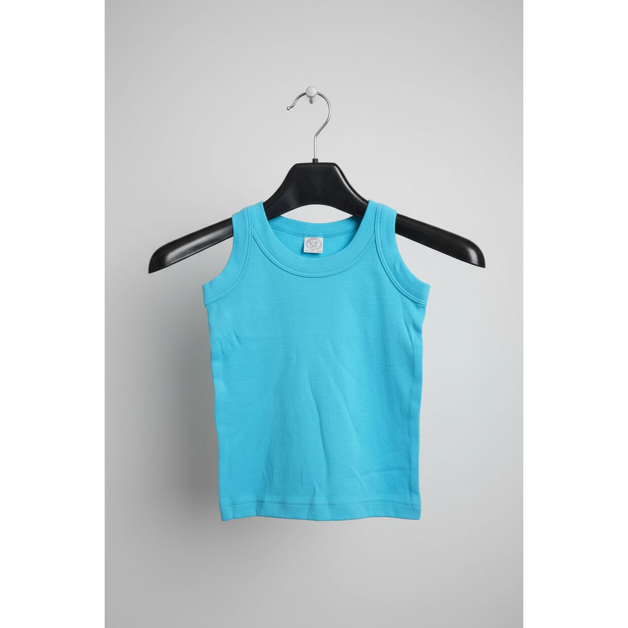 Blue tank top on a hanger 