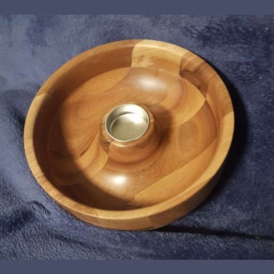 walnut tea light bowl