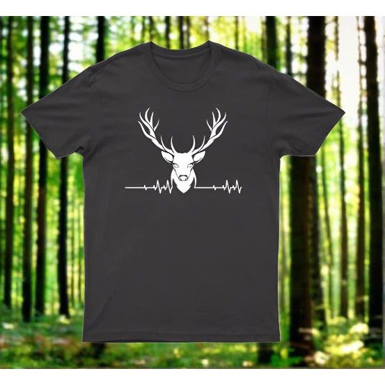 Adults Stag ECG Logo Printed T-Shirt