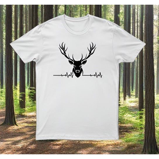 Adults Stag ECG Logo Printed T-Shirt