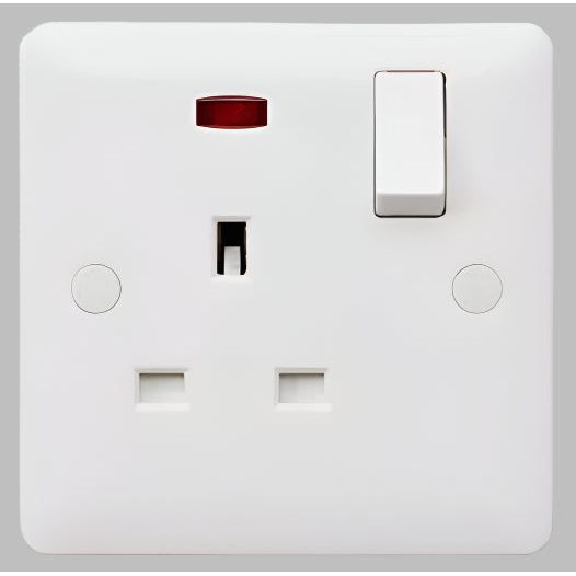 13A 1G DP Switched Socket With Neon